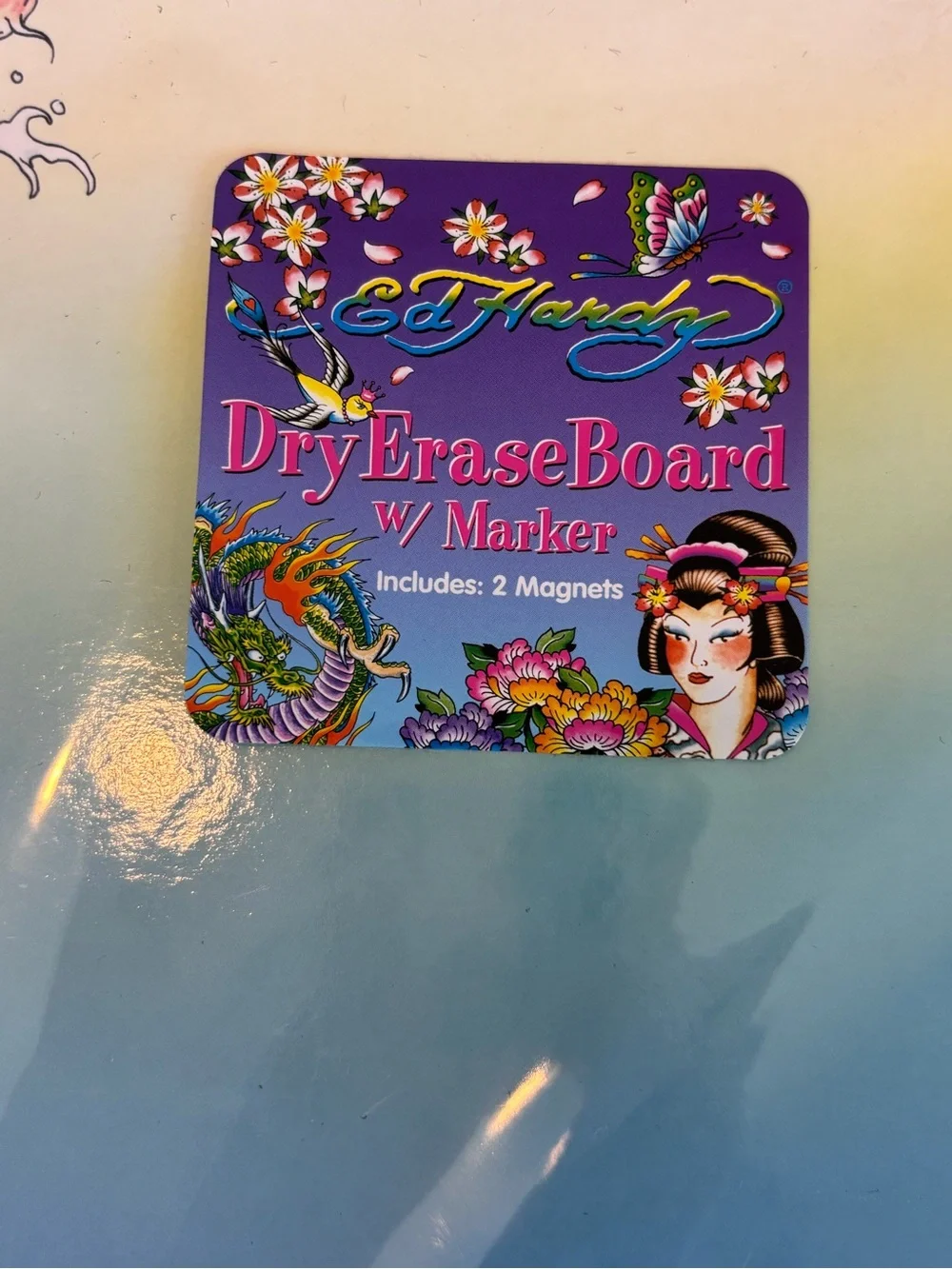 Ed Hardy Lisa Frank Tropical Koi Fish Dry Erase Board NEW Marker Magnets Y2K